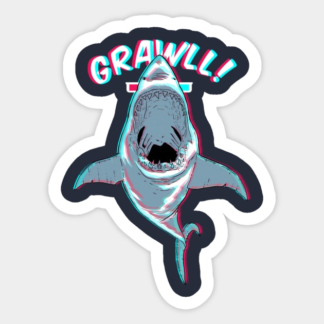 JAWS IN 3D Sticker by alfboc